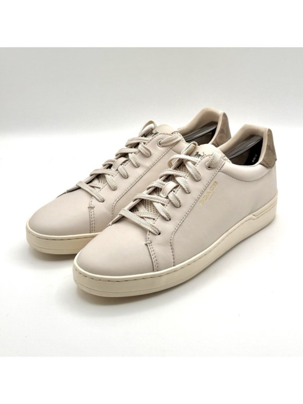 Coach Beige Lace Up Low Top Fashion Sneakers Women's Size 10B - G4966 - Picture 2 of 11